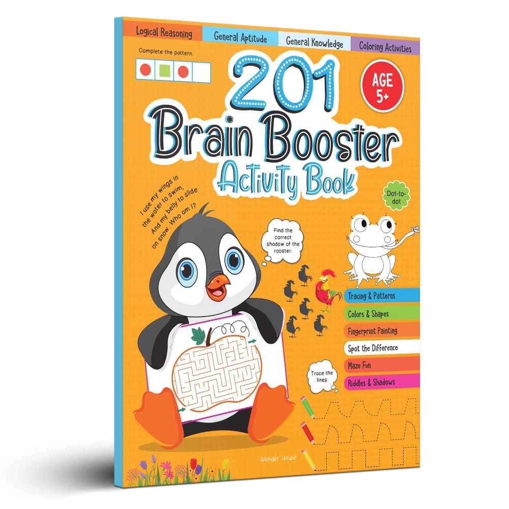 201 Brain Booster Activity Book – Fun Activities and Exercises For Children: Tracing & Pattern, Colors & Shapes, Maze